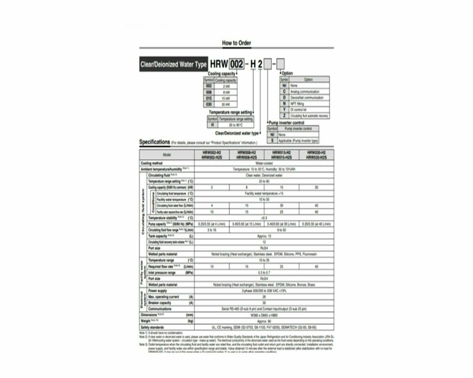 Used SMC HRW008-H2-NYZ WATER COOLED THERMO CHILLER HEAT EXCHANGER