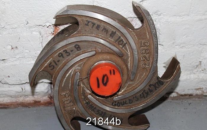 Used Goulds 3196 Impeller, 10", 6-Vane (For 4x6x10 Pump) #21844