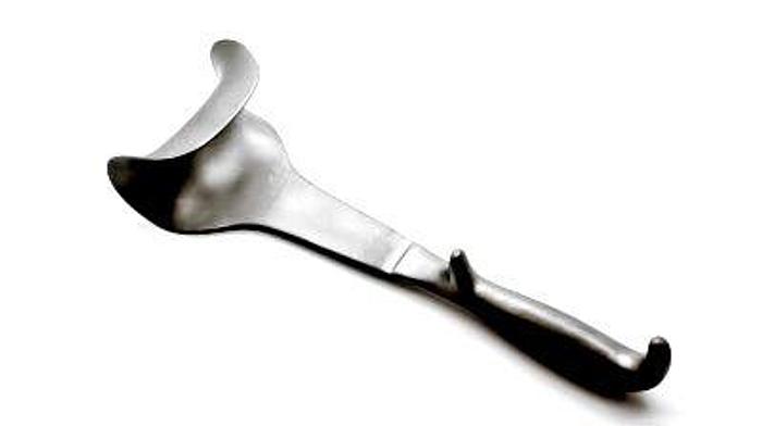 Used Retractor Abdominal Doyen 50 by 85mm Blade Hollow Grip Handle 250mm (10in)
