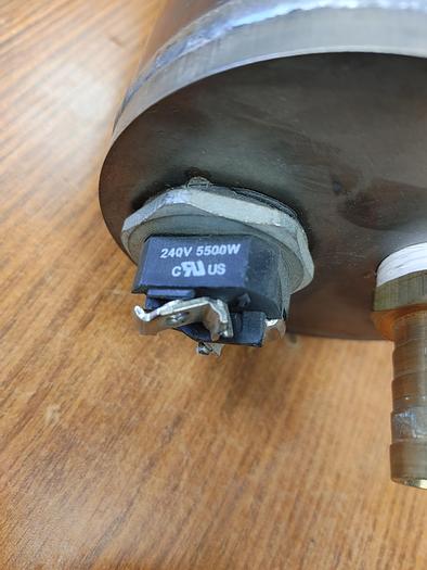 Used Water cylinder with two camco 02932  Screw-In Lime Life Foldback Water Heater Elements and hose Adapters(BoxA)