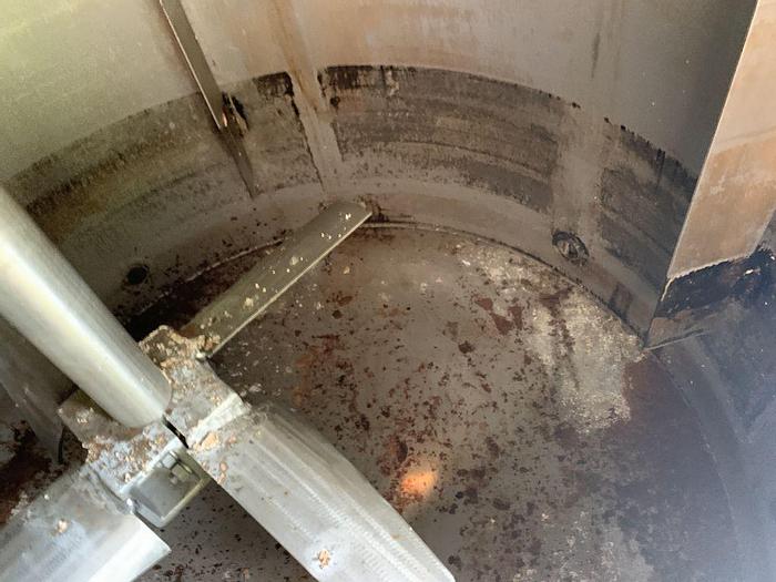 Used Tank, 2,000 Gallon, 316L Stainless Steel, UL 142, 5' X 14', Agitated #S743622