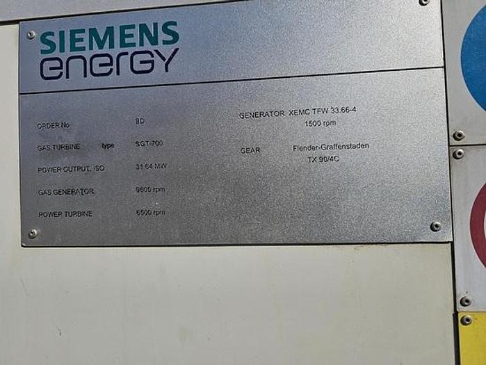 Used 2020 SIEMENS Gas turbine SGT 700