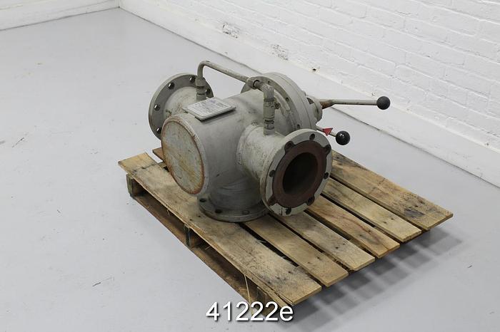 Used HYCOA J3CUXS96BSX Hand Operated 6" 3-Way Transfer Valve #41222