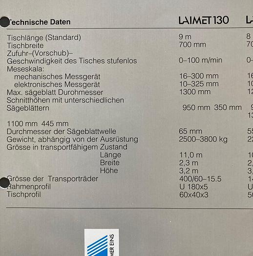 Used Kreissägenanlage Laimet 130 Pro
