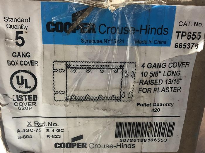 COOPER Crouse Hinds TP667 6 Gang 10 5/8" L RAISED 13/16" for PLASTER(MP)