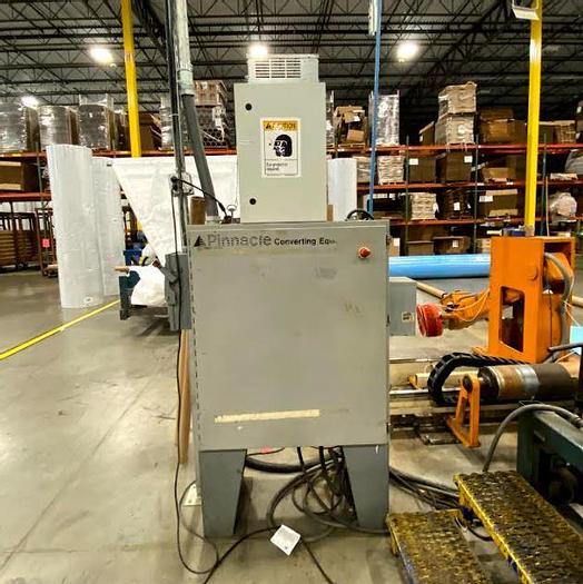 Used 206" PINNACLE TWO DRUM WINDER WITH CATBRIDGE SHAFTLESS FLOOR PICK UP UNWIND STAND