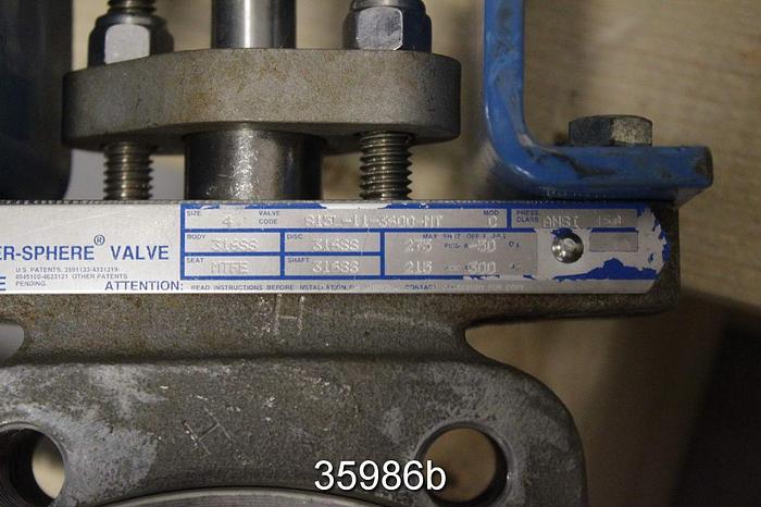 Used Neles Jamesbury 4" Hand Operated Wafer Sphere Butterfly Valve, 815L 11 3600 MT #35986