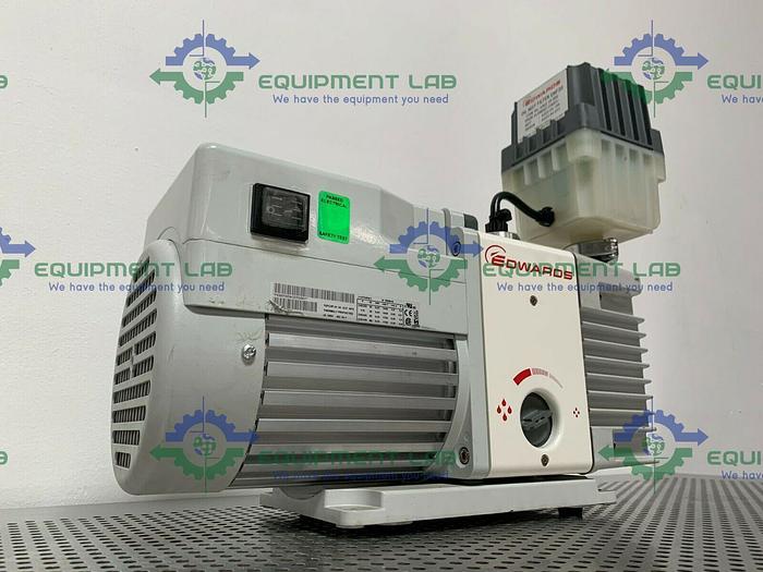 Used Edwards RV3 Rotary Vane Vacuum Pump 115V/230V w/ Edwards EMF20 Oil Mist Filter