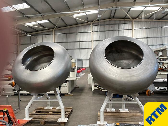 Used (2) Stainless Steel Coating Pans