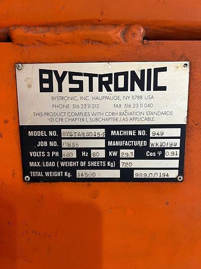 Used 1998 Bystronic  BTL 3500 Co2 Laser Parts Machine