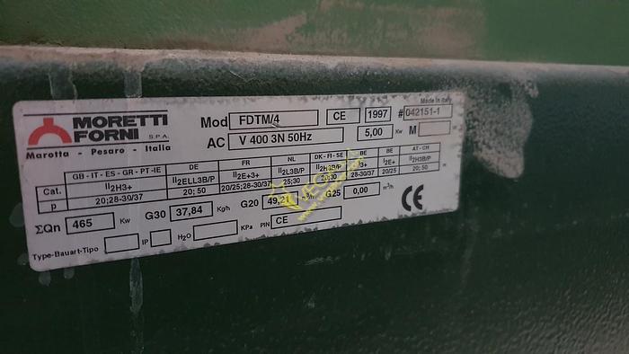 Used Muffled Gas turbo Kiln Moretti mod. FDTM4