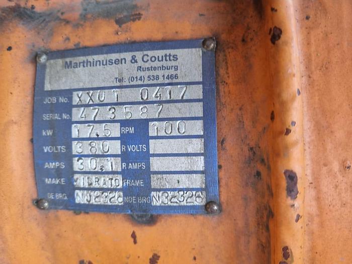 Used 17.5 KW MARTHINUSEN & COUTTS VIBRATING MOTOR