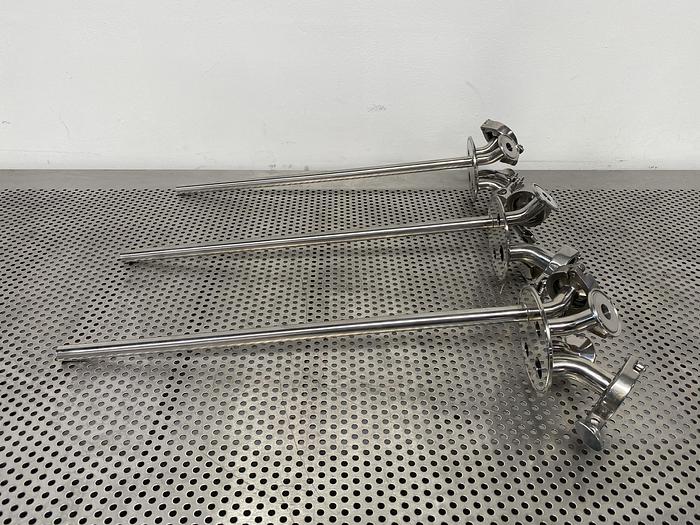 Used Stainless Steel 4" Sanitary Fitting Cap w/ 21" Dip Tube & Outlets/Inlets