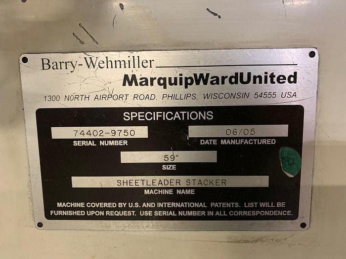 Used 59" (1.49M) MARQUIP SERIES 50L SHEETLEADER DUAL ROTARY KNIFE SHEETER