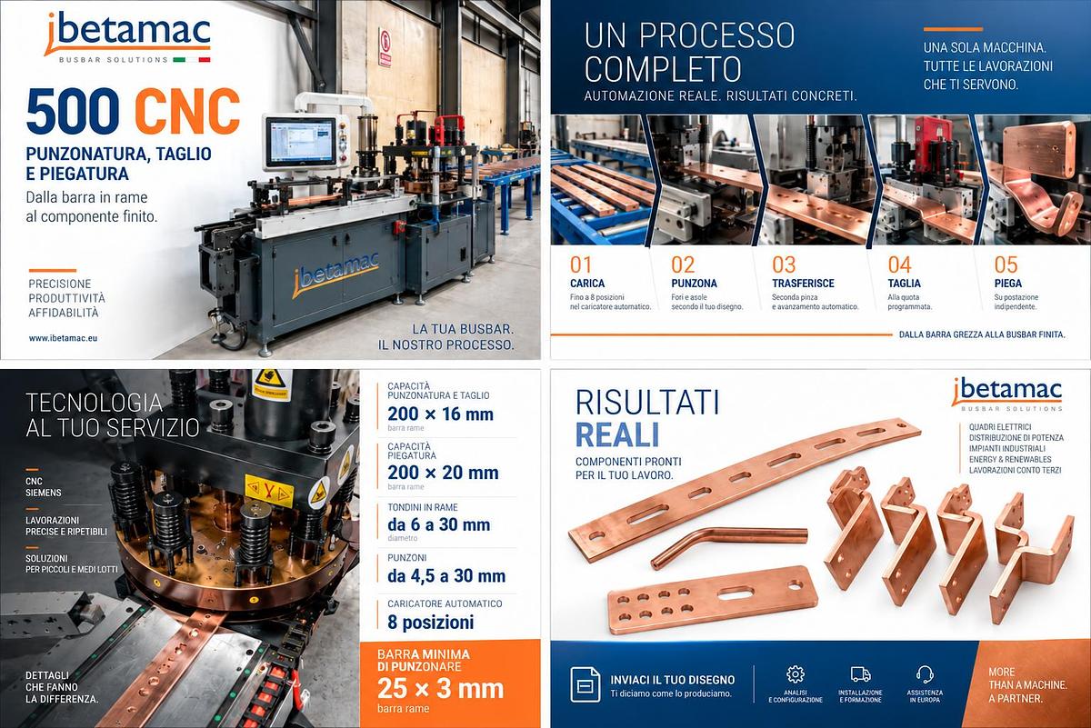 Punzonatrice CNC per Barre Rame IBETAMAC 500 | Taglio,piegatura e punzonatura
