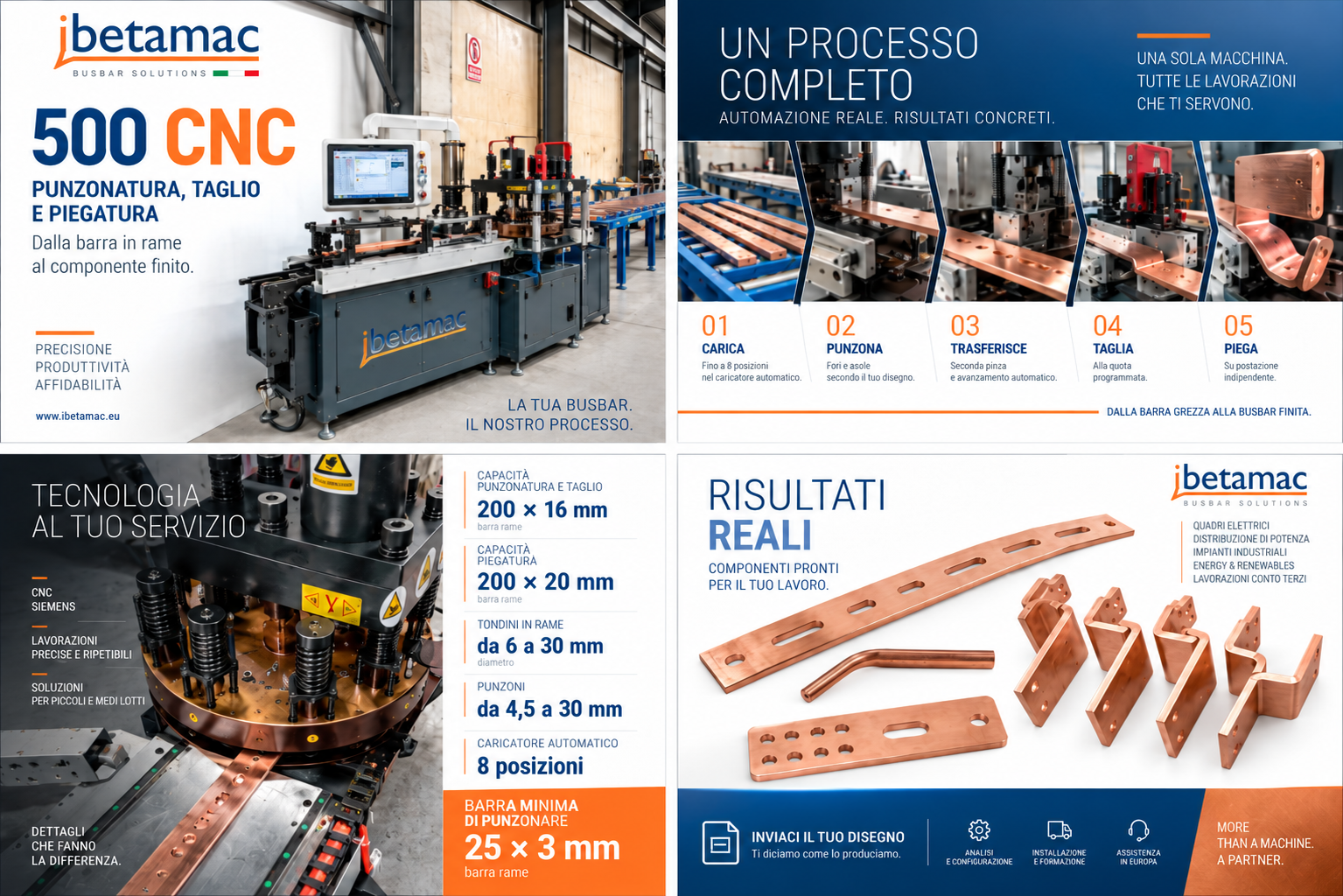 Punzonatrice CNC per Barre Rame IBETAMAC 500 | Taglio,piegatura e punzonatura