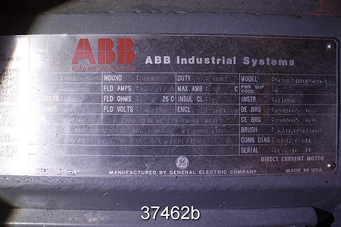 Used Abb 5CD435HA005C804 300 Hp Dc Motor, 650/700 Rpm #37462