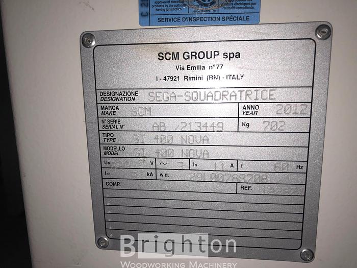 Used 2012 SCM SI400 nova used 10' sliding table saw