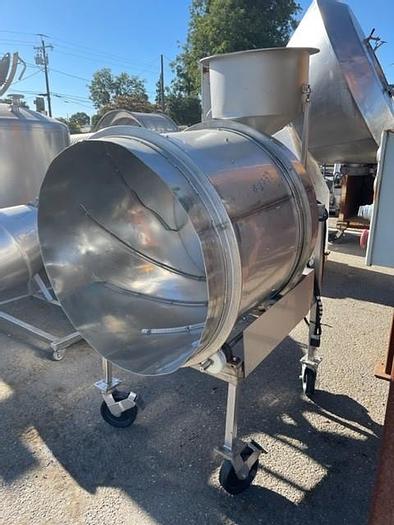Used 36" x 36" Diameter Seasoning Drum Mixer with Eriez Dry Ingredient Feeder