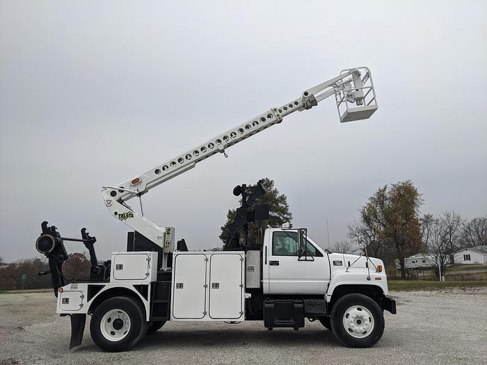 Used LOOK! 2002 GMC 7500 T40C Cable Placer Bucket Truck