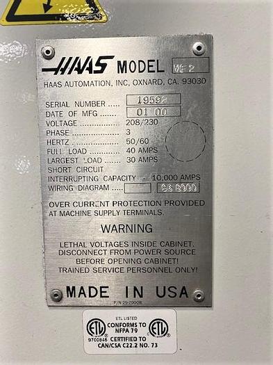 Used 2000 Haas VF-2B