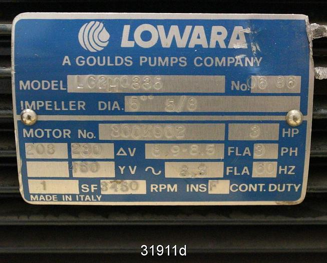 Used Lowara LC2H0335 1x2x6 Pump #31911