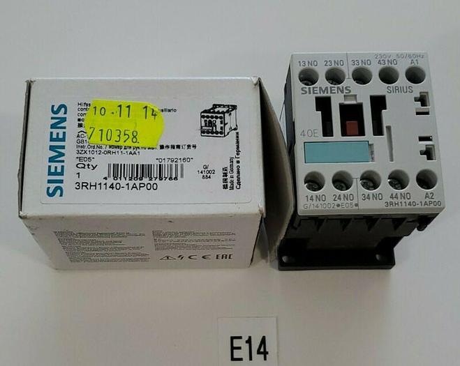 *NEW IN BOX* SIEMENS 3RH1140-1AP00 230V SIRIUS 3R CONTACTOR RELAY + WARRANTY!