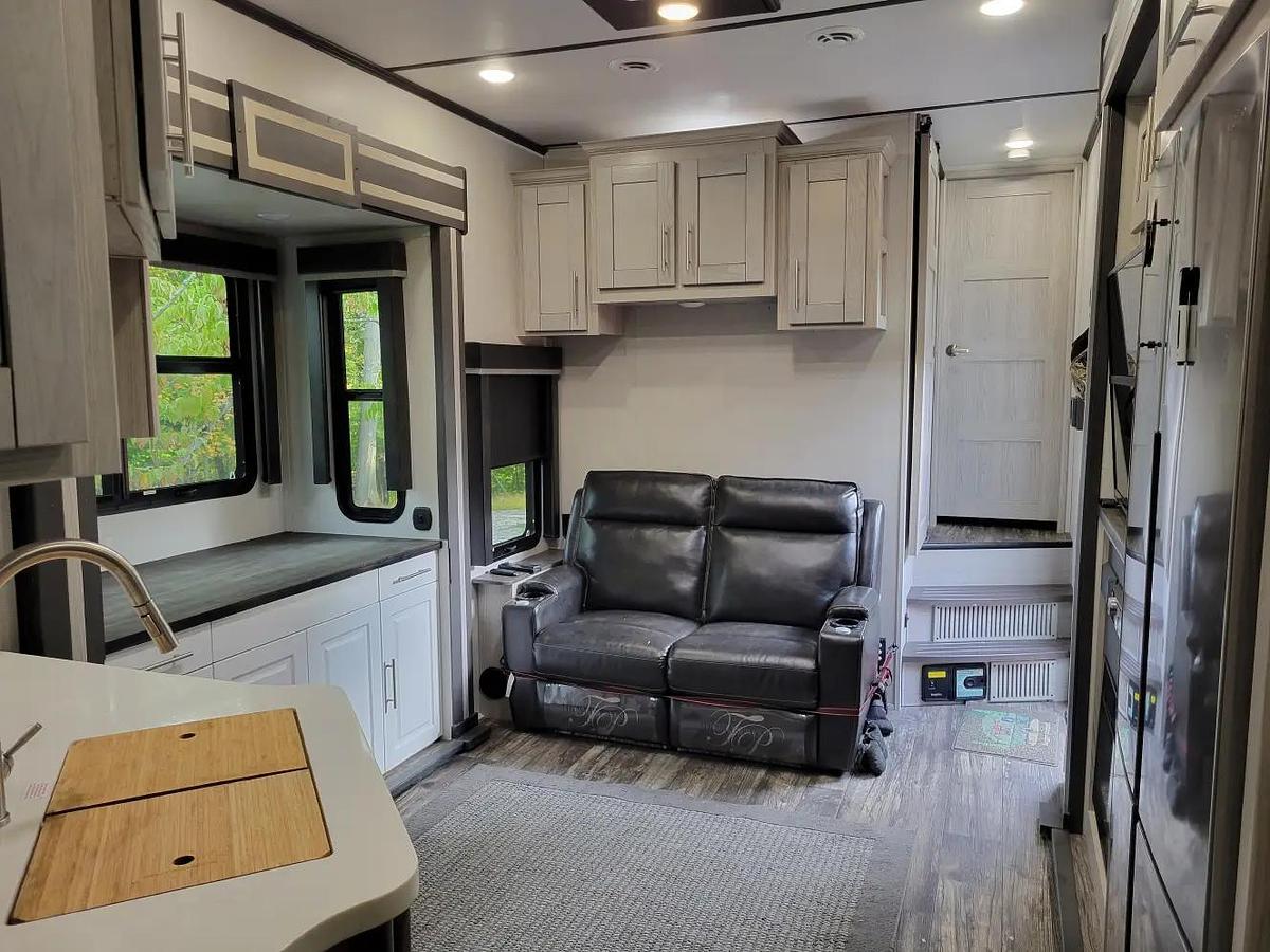 Used 2021 Keystone Fuzion 379 Toy Hauler Fifth Wheel