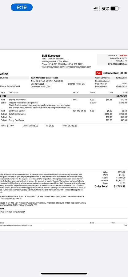 Used 1979 Mercedes Benz 450 SL