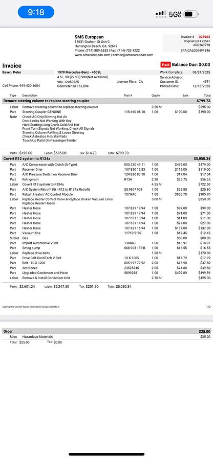 Used 1979 Mercedes Benz 450 SL