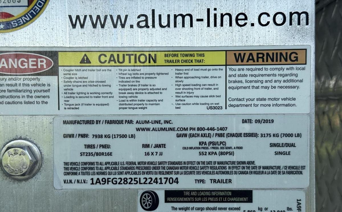 Used 2020 Alum-Line Gooseneck Flatbed Trailer