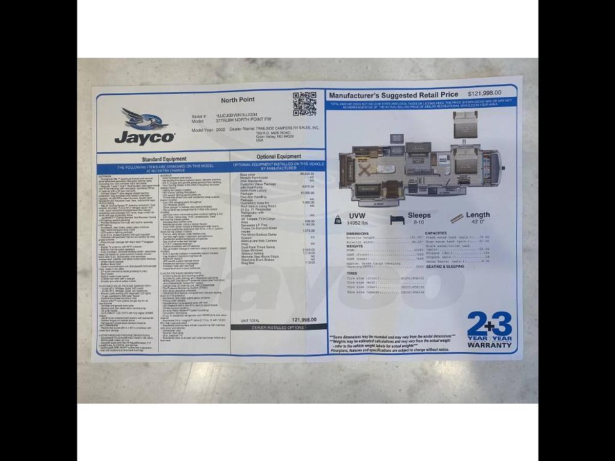 Used 2022 Jayco Northpoint 377RLBH Fifth Wheel