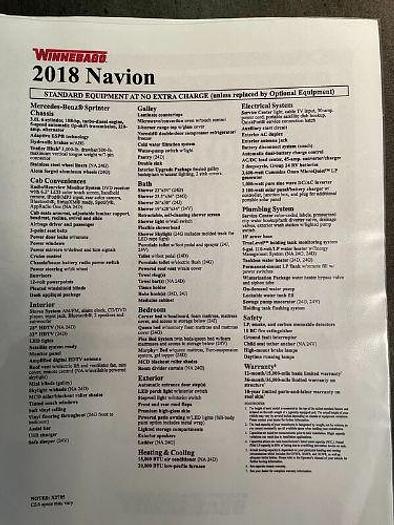 Used 2018 Winnebago Navion 24D