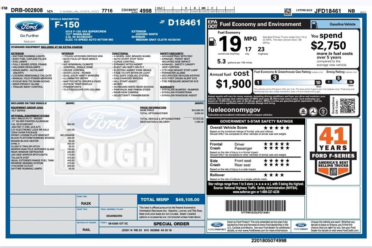 Used 2018 Ford F150 Super Cab XLT