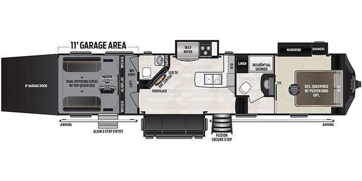 Used 2017 Keystone Fuzion 371 Anniversary Edition Fifth Wheel Toy Hauler