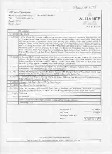 Used 2022 Alliance Valor 40V13