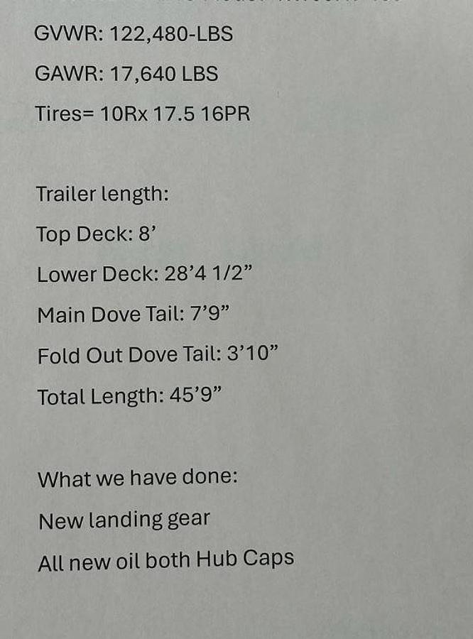 Used 1997 Trail King TK100HDG