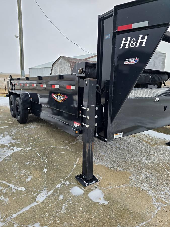 Used 2022 H&H 16' x 6' Gooseneck Dump Trailer