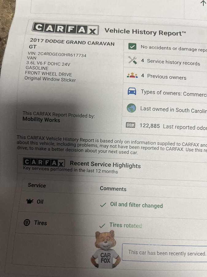 Used 2017 Dodge Grand Caravan GT Handicap Van