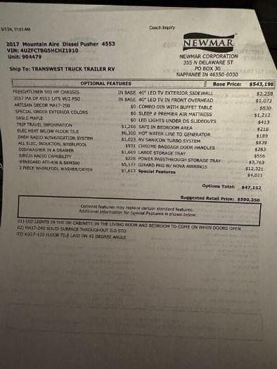 Used 2017 Newmar Mountain Aire 4553