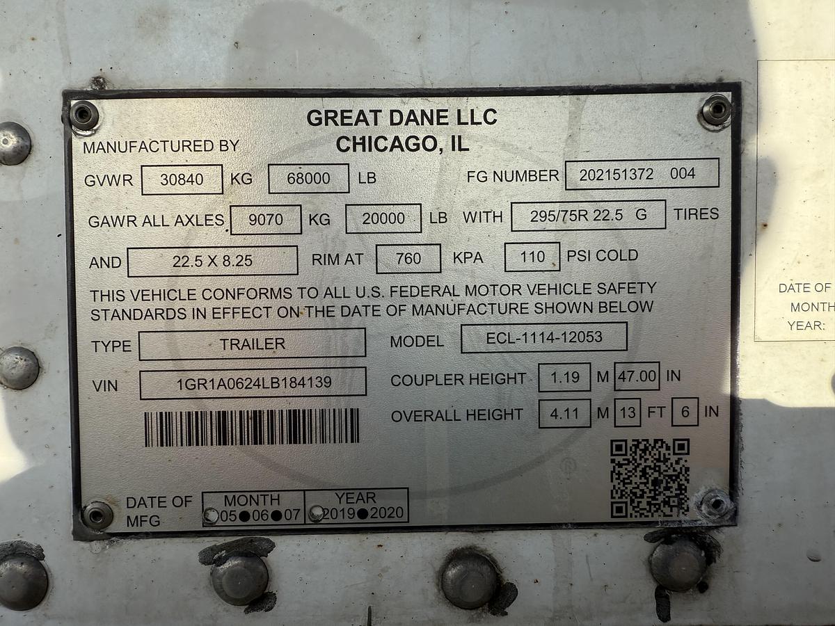 Used 2020 Great Dane Carrier Reefer Trailer