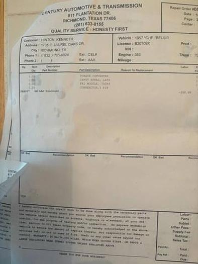 Used 1957 Chevrolet Bel Air Sedan