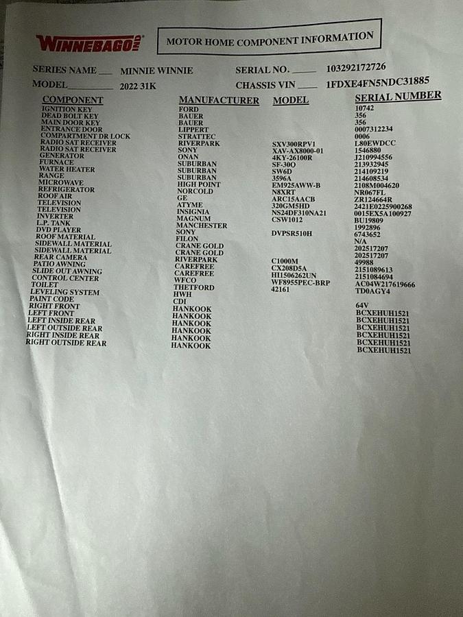 Used 2022 Winnebago Minnie Winnie E-Series 32-1 Class C Motorhome - Motivated Seller!