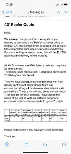 Used 40ft Reefer Container