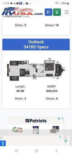 Used 2022 Keystone Outback 341RD