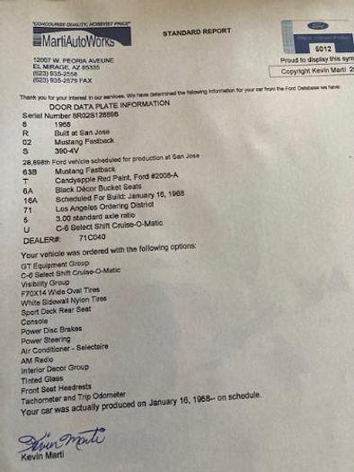 Used 1968 Ford Mustang GT S Code Fastback