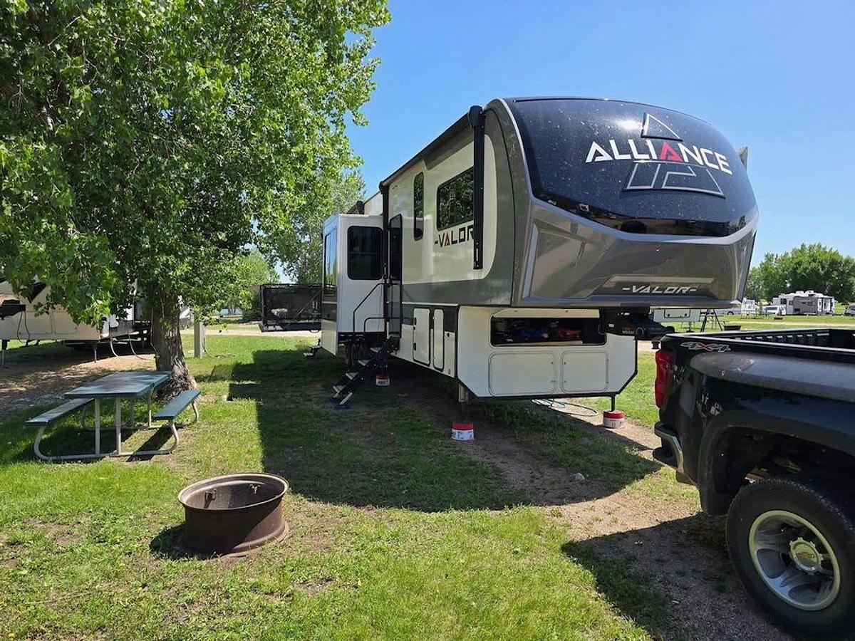 Used 2024 Alliance RV Valor 42V13 Luxury Fifth Wheel Toy Hauler