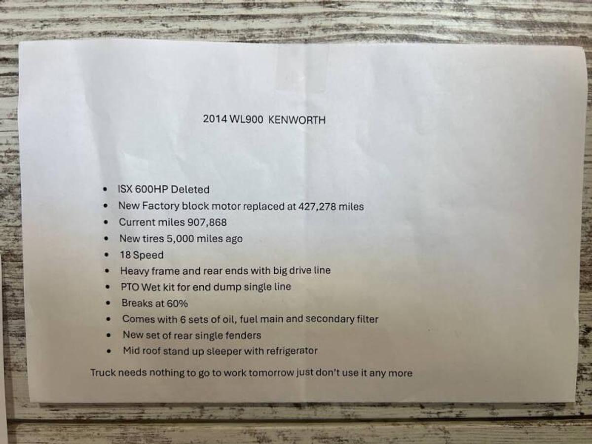 Used 2014 Kenworth W900L