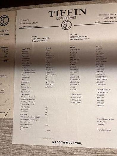 Used 2020 Tiffin Allegro RED 33AL