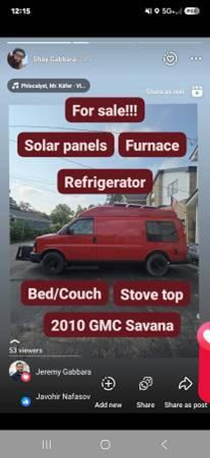 Used 2010 GMC Savana 2500 Custom Camper Van – Solar, Lithium Battery, Full Van Build